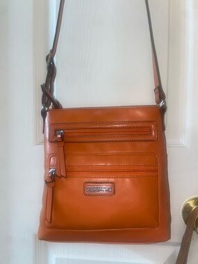 Etienne Aigner Leather Crossbody Bag in Cognac Orange - Women